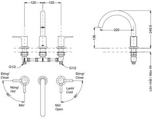 Vòi xả bồn Toto TBS01201B