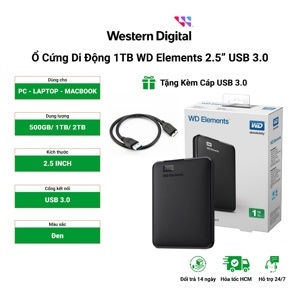 Ổ cứng cắm ngoài Western Digital Element - 1TB, USB 3.0, 2.5 inch