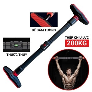 Xà đơn gắn cửa, treo tường thép chịu lực có thước thăng bằng GoodFit GF201PU