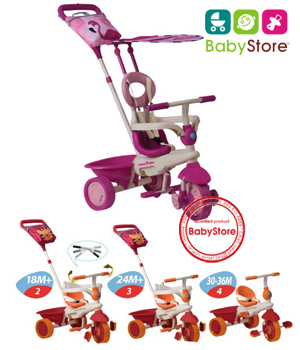 Xe đạp trẻ em 3 bánh Smart-trike cảm ứng Flamingo