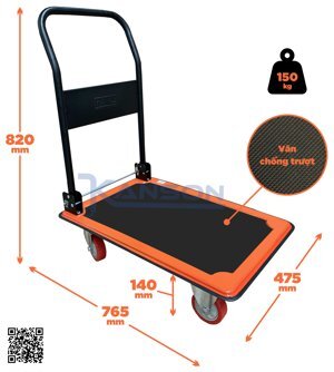 Xe đẩy 4 bánh tải trọng 150kg Kanson Handtruck TP-XDT003