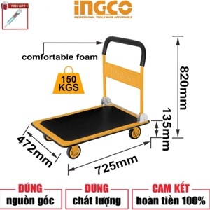 Xe đẩy hàng 4 bánh gấp gọn Ingco HPHT11502, 150kg