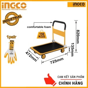 Xe đẩy hàng 4 bánh gấp gọn Ingco HPHT11502, 150kg