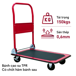 Xe đẩy hàng 4 bánh sàn thép FujiHome HT-415