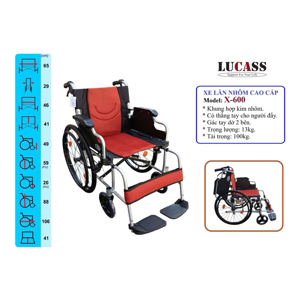 Xe lăn hợp kim nhôm Lucass X600