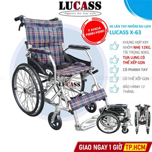 Xe lăn siêu nhẹ cho người nhỏ nhẹ và đi du lịch Lucass X63A