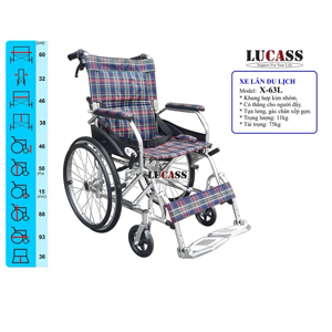 Xe lăn siêu nhẹ cho người nhỏ nhẹ và đi du lịch Lucass X63A