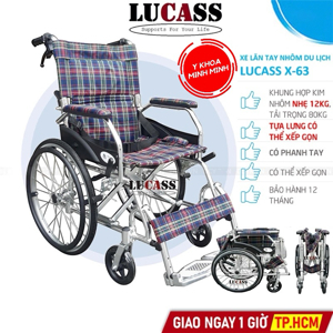 Xe lăn siêu nhẹ cho người nhỏ nhẹ và đi du lịch Lucass X63A