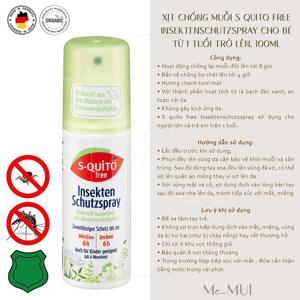 Xịt chống muỗi S-quito Free 100ml