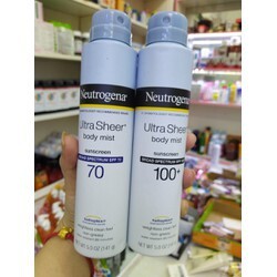 Xịt chống nắng Neutrogena Ultra Sheer Body Mist Sunscreen Boad Spectrum SPF 100+ 141g