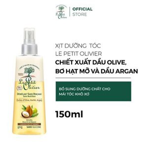 Xịt dưỡng tóc khô và hư tổn Olive Karité Argan Le Petit Olivier 150ml