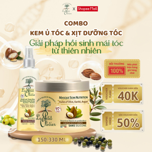 Xịt dưỡng tóc khô và hư tổn Olive Karité Argan Le Petit Olivier 150ml