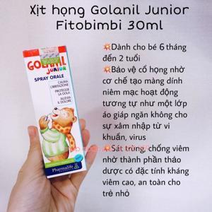 Xịt họng sát khuẩn trị ho và viêm họng golanil junior cho bé