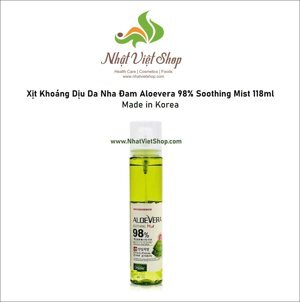 Xịt khoáng lô hội Aloe Vera Soothing Mist 98% 118ml