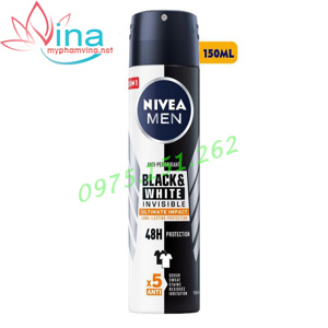 Xịt khử mùi Black & White Nivea 150ml