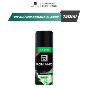 Xịt khử mùi toàn thân Romano Classic 150ml