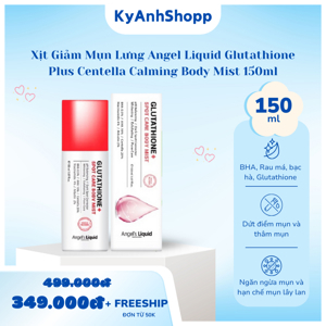 Xịt mụn lưng giảm thâm làm sáng da Angel's Liquid Glutathione+ Centella Calming Body Mist 150ml