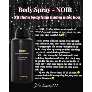 Xịt toàn thân nam Bath and body works Noir For Men
