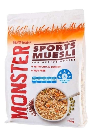Yến mạch Sports Muesli với hạt Chia và hạt diêm mạch hiệu Monster – túi 700g